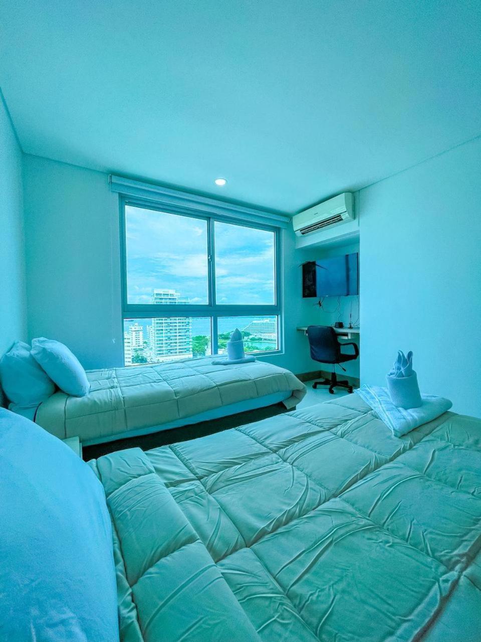 Apartamento 2p1-al De 2 Alcobas Frente Al Mar Con Aire Acondicionado Y Wifi
