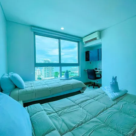 Apartamento 2p1-al De 2 Alcobas Frente Al Mar Con Aire Acondicionado Y Wifi